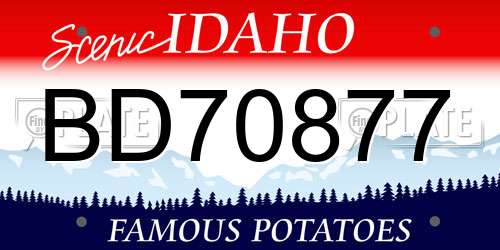 BD70877 Idaho License Plate