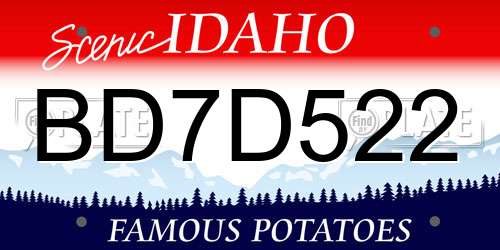 BD7D522 Idaho License Plate