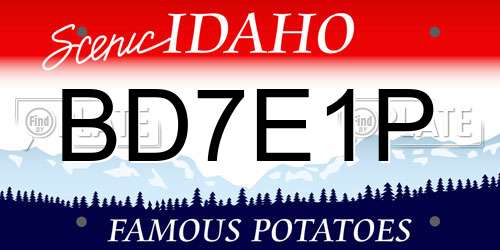BD7E1P Idaho License Plate