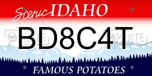 BD8C4T Idaho License Plate