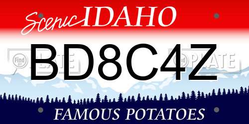 BD8C4Z Idaho License Plate