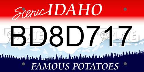 BD8D717 Idaho License Plate