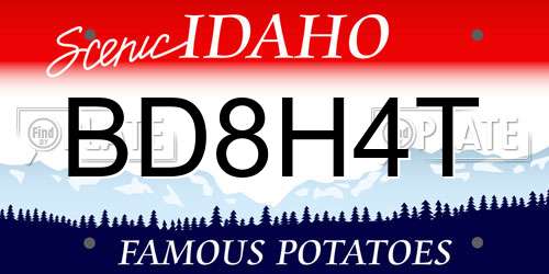 BD8H4T Idaho License Plate