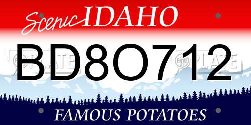 BD8O712 Idaho License Plate