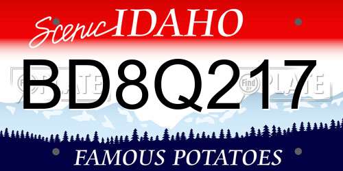 BD8Q217 Idaho License Plate
