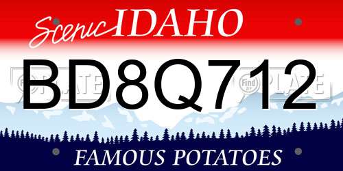 BD8Q712 Idaho License Plate