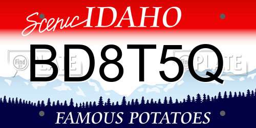 BD8T5Q Idaho License Plate