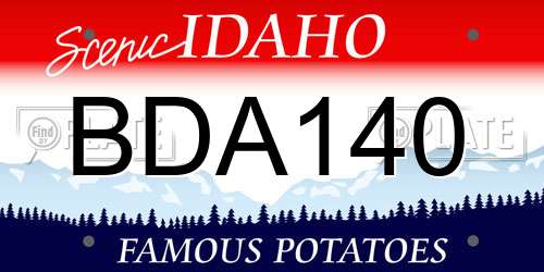 BDA140 Idaho License Plate