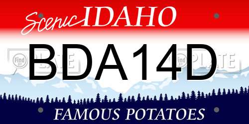 BDA14D Idaho License Plate