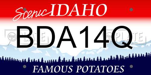 BDA14Q Idaho License Plate