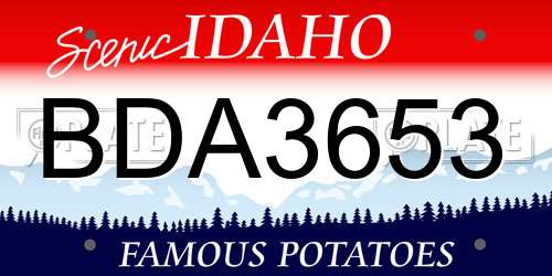 BDA3653 Idaho License Plate