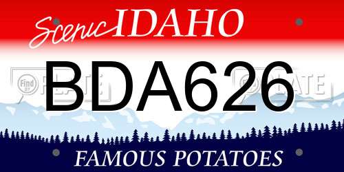 BDA626 Idaho License Plate