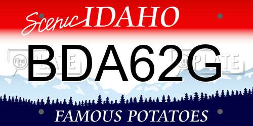 BDA62G Idaho License Plate