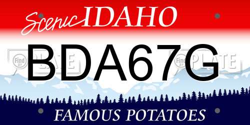 BDA67G Idaho License Plate