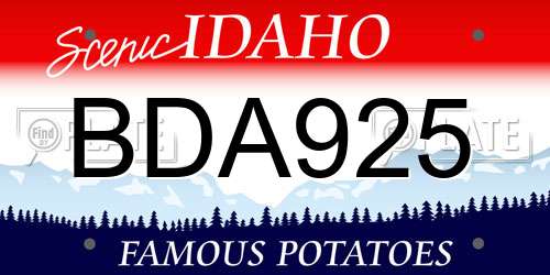 BDA925 Idaho License Plate