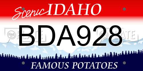 BDA928 Idaho License Plate