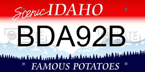 BDA92B Idaho License Plate