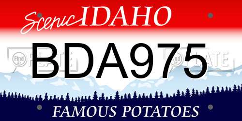BDA975 Idaho License Plate