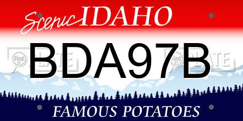BDA97B Idaho License Plate