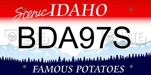 BDA97S Idaho License Plate