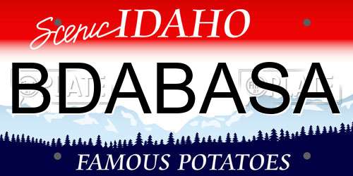 BDABASA Idaho License Plate