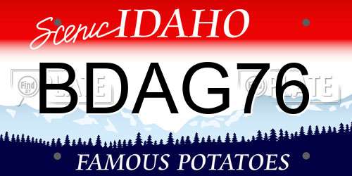BDAG76 Idaho License Plate