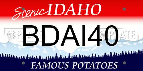 BDAI40 Idaho License Plate
