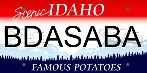 BDASABA Idaho License Plate