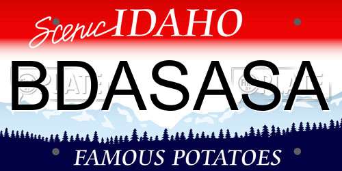 BDASASA Idaho License Plate