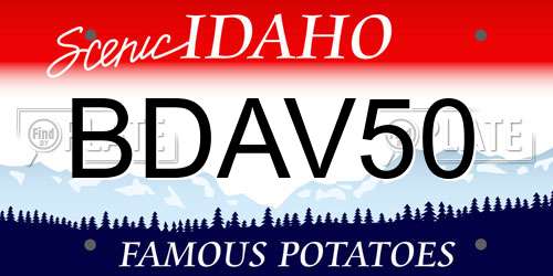BDAV50 Idaho License Plate