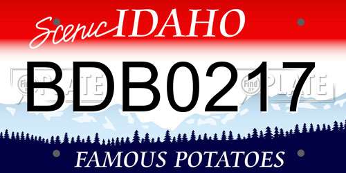 BDB0217 Idaho License Plate