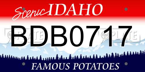 BDB0717 Idaho License Plate