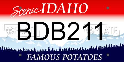 BDB211 Idaho License Plate