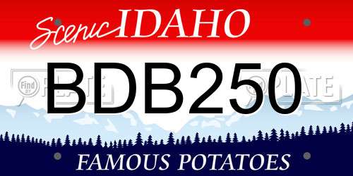 BDB250 Idaho License Plate