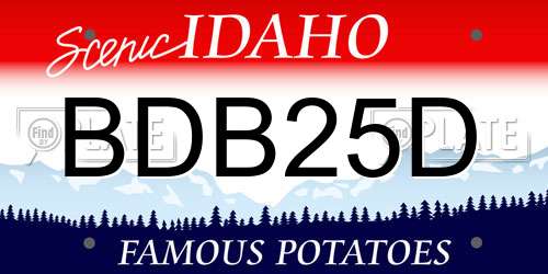 BDB25D Idaho License Plate