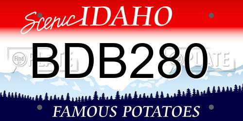 BDB280 Idaho License Plate