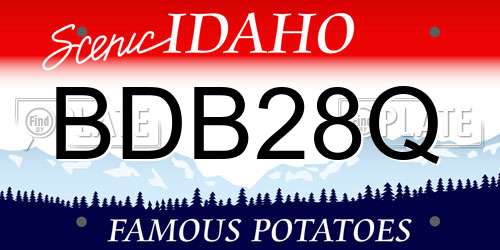 BDB28Q Idaho License Plate