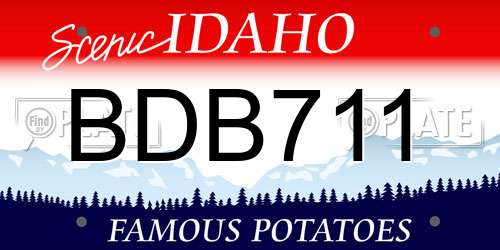 BDB711 Idaho License Plate