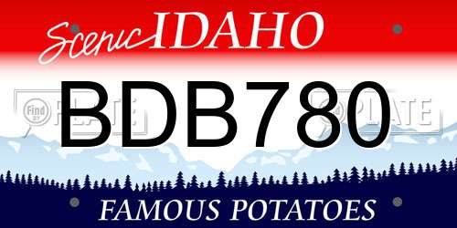 BDB780 Idaho License Plate