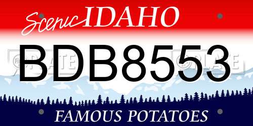 BDB8553 Idaho License Plate