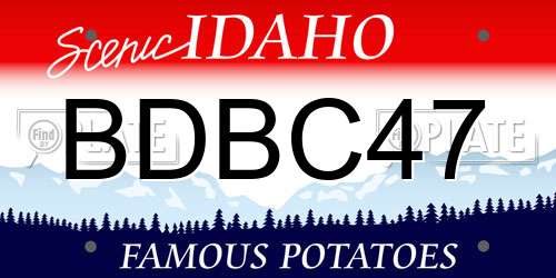BDBC47 Idaho License Plate