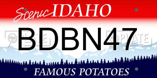 BDBN47 Idaho License Plate