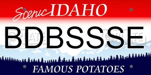 BDBSSSE Idaho License Plate