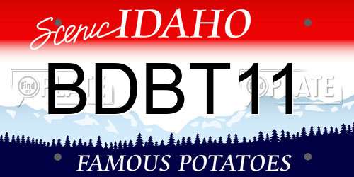 BDBT11 Idaho License Plate