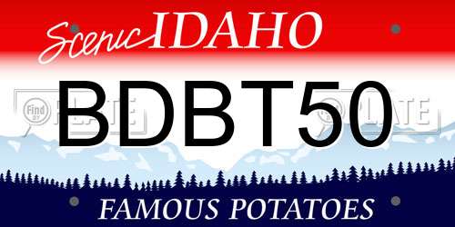 BDBT50 Idaho License Plate