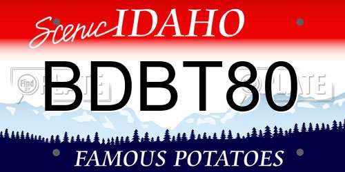 BDBT80 Idaho License Plate