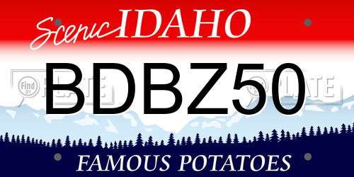 BDBZ50 Idaho License Plate