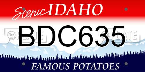 BDC635 Idaho License Plate