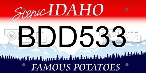 BDD533 Idaho License Plate