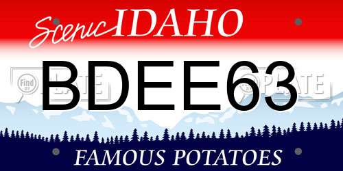 BDEE63 Idaho License Plate